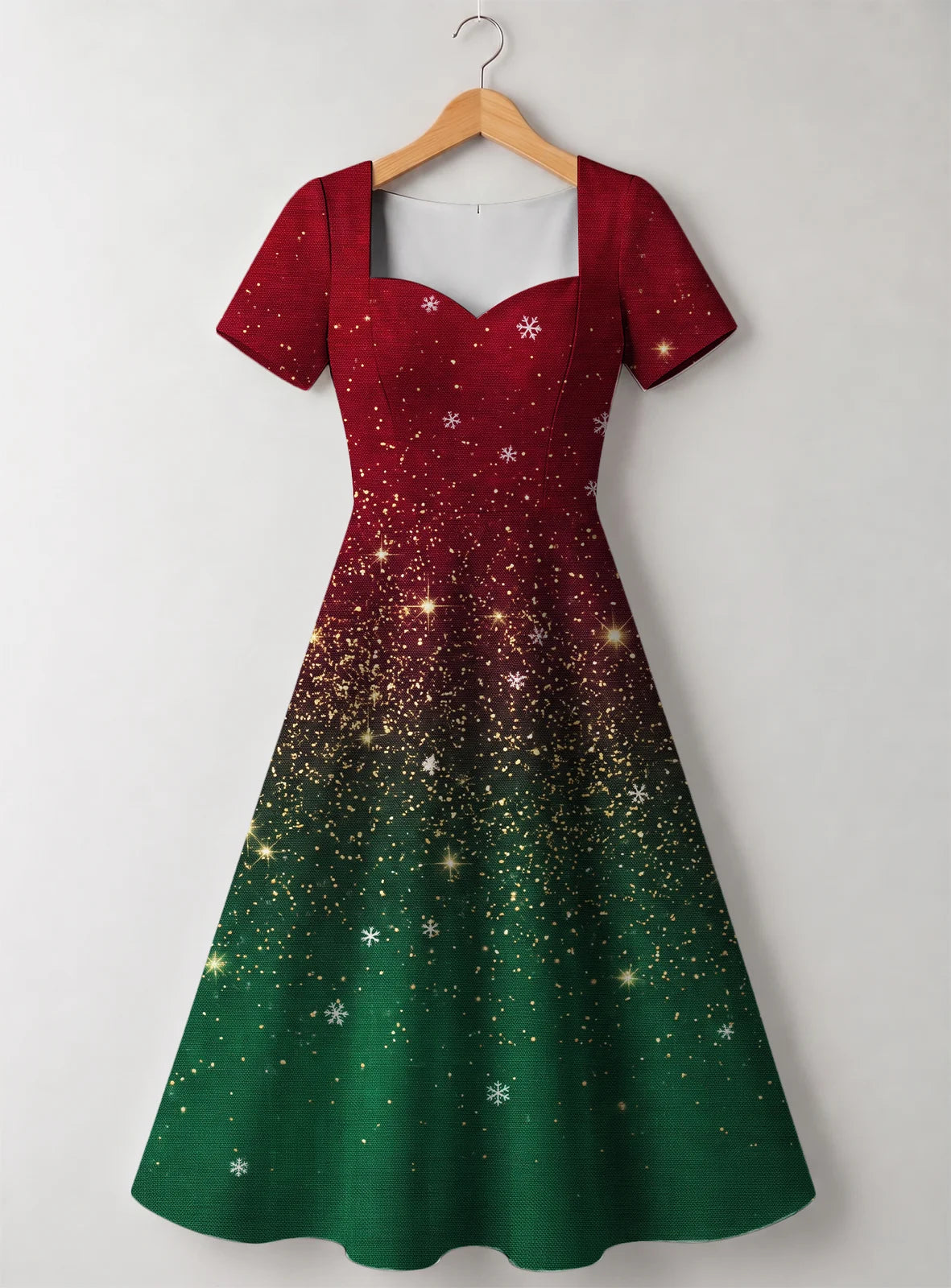 "Kipaji" Ruby Sweetheart Midi Dress — front flat