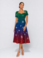 "Kipaji" Sweetheart Midi Dress — front view on model