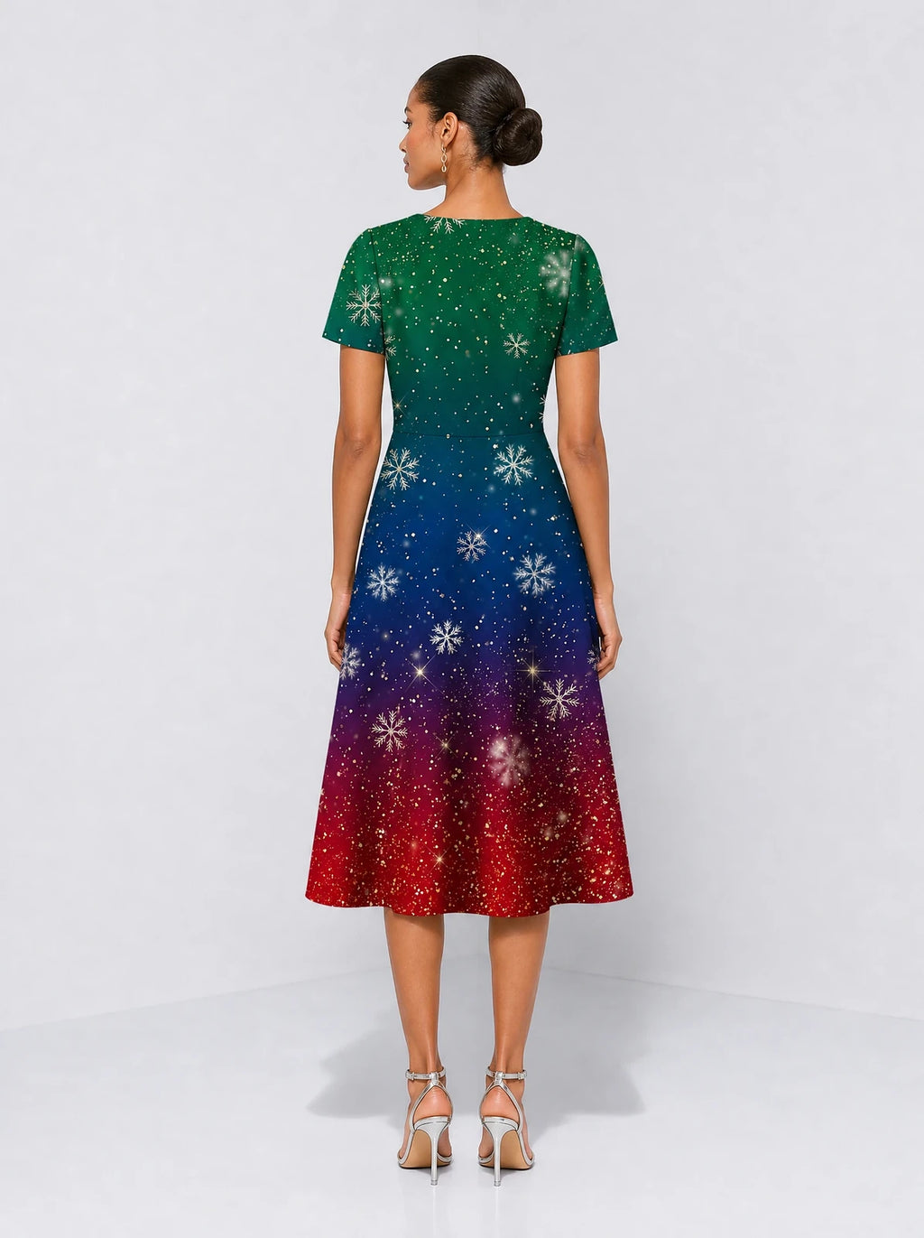 "Kipaji" Sweetheart Midi Dress — back view on model