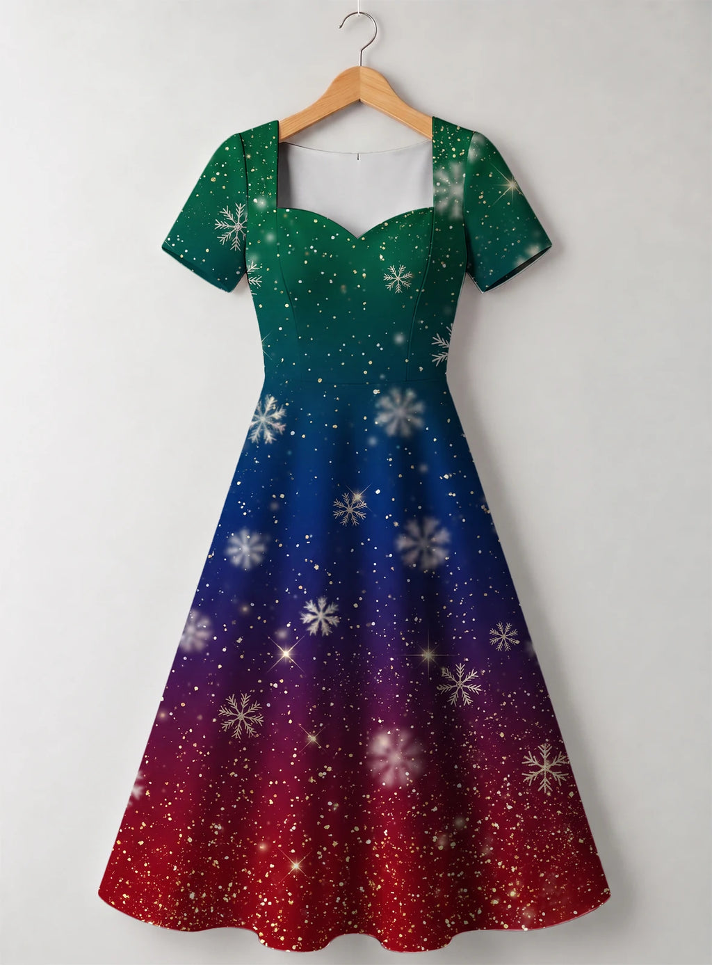 "Kipaji" Sweetheart Midi Dress — front flat