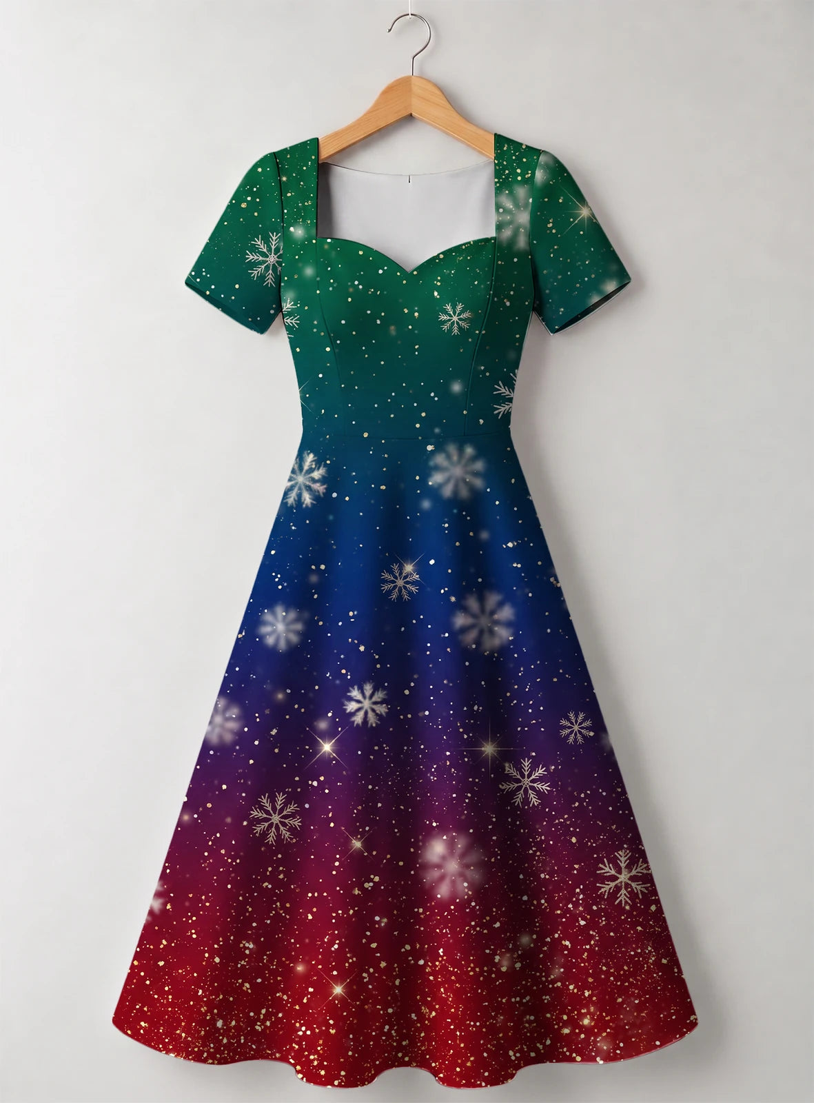 "Kipaji" Sweetheart Midi Dress — front flat