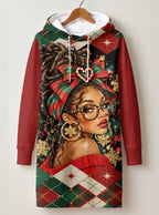 "Kipenzi" Christmas Hoodie Dress — front flat