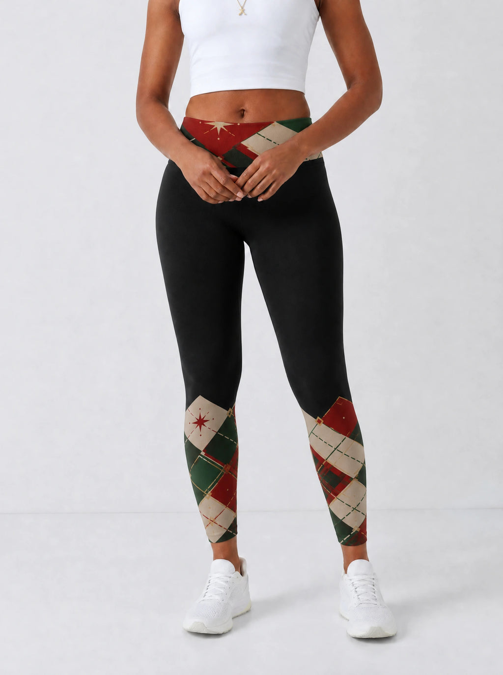 "Kipenzi" Christmas Leggings — front view on model