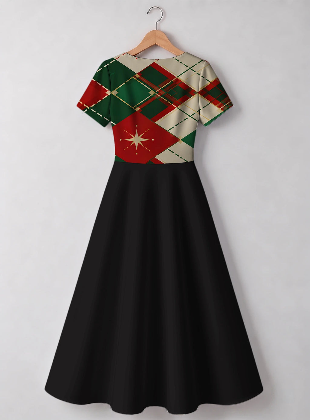 "Kipenzi" Christmas Sweetheart Midi Dress — back flat