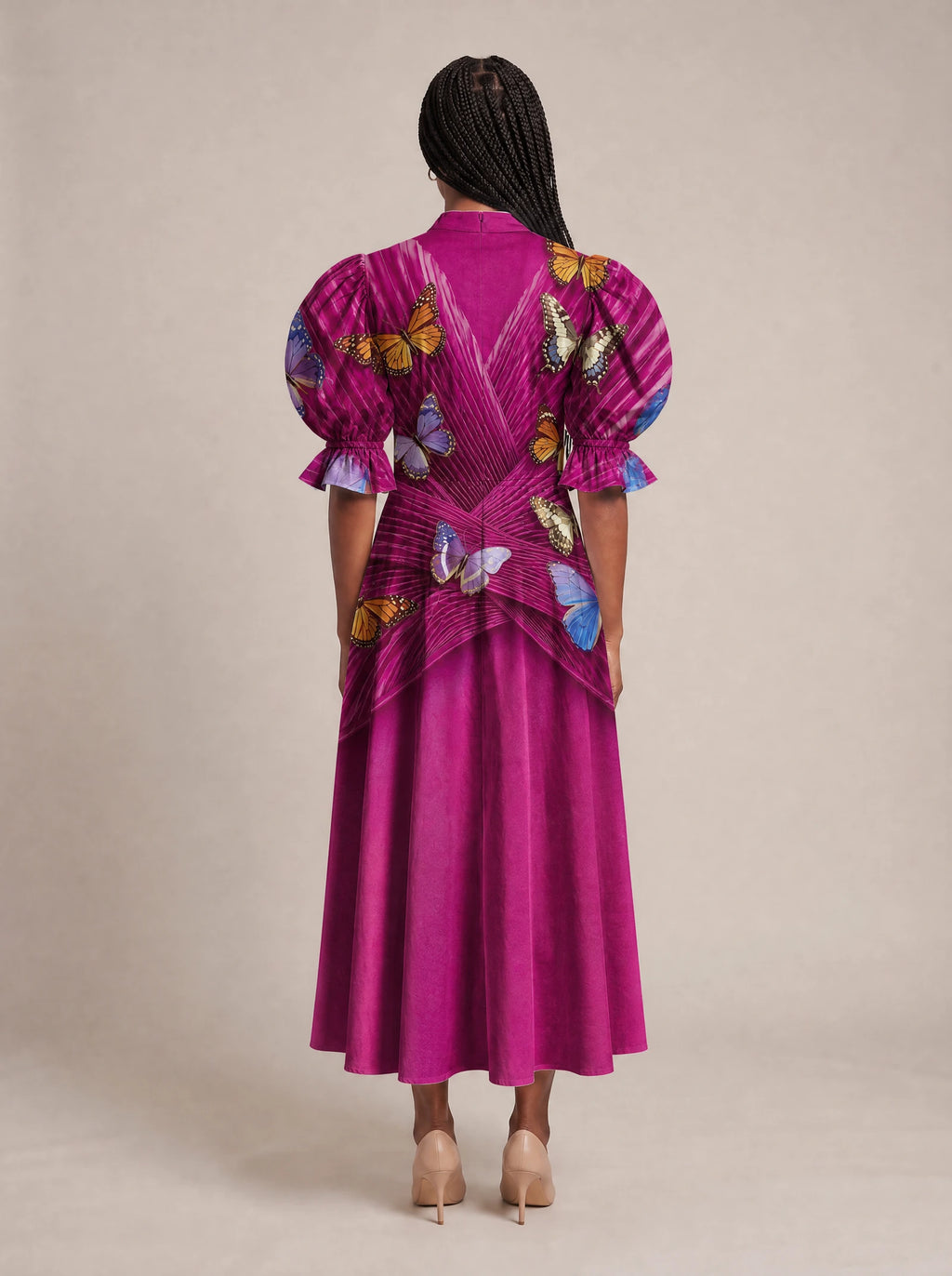"Kipepeo" Puff Sleeve Dress