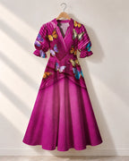 "Kipepeo" Puff Sleeve Dress — the dress on a hanger, front