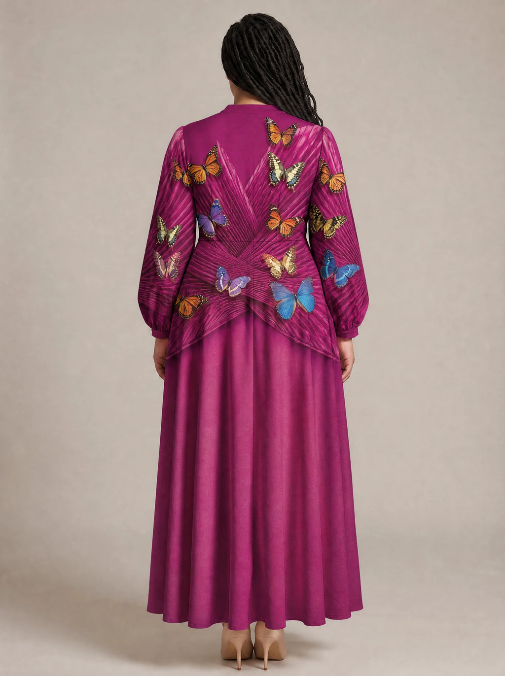 "Kipepeo" Puff Sleeve Maxi Dress