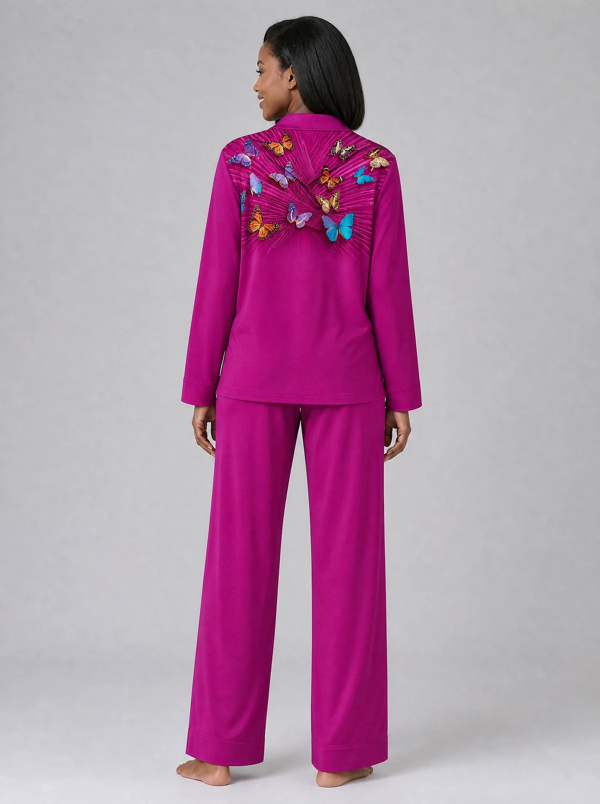 "Kipepeo" Pajama Set — back view on model