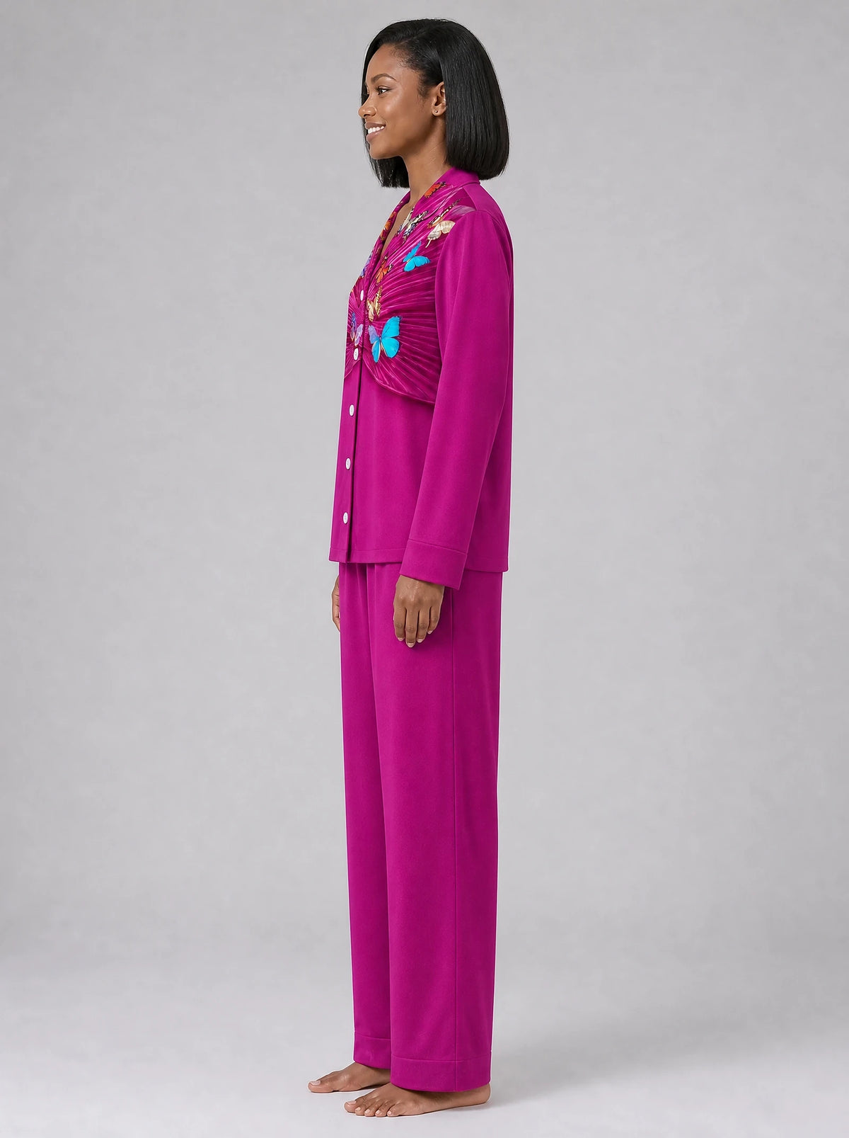 "Kipepeo" Pajama Set — side view on model