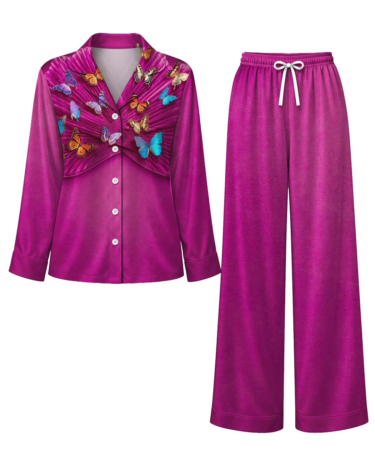 "Kipepeo" Pajama Set — flat lay of the shirt and pants