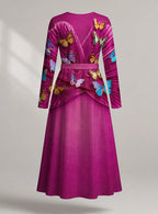 "Kipepeo" Long Sleeve Midaxi Dress