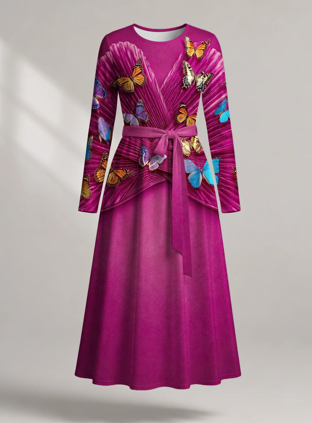 "Kipepeo" Long Sleeve Midaxi Dress
