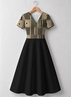 "Kiraka" V Neck Midi Dress