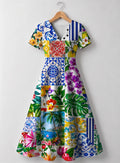 "Kisiwa" V Neck Midi Dress Promo