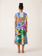"Kisiwa" V Neck Midi Dress — side