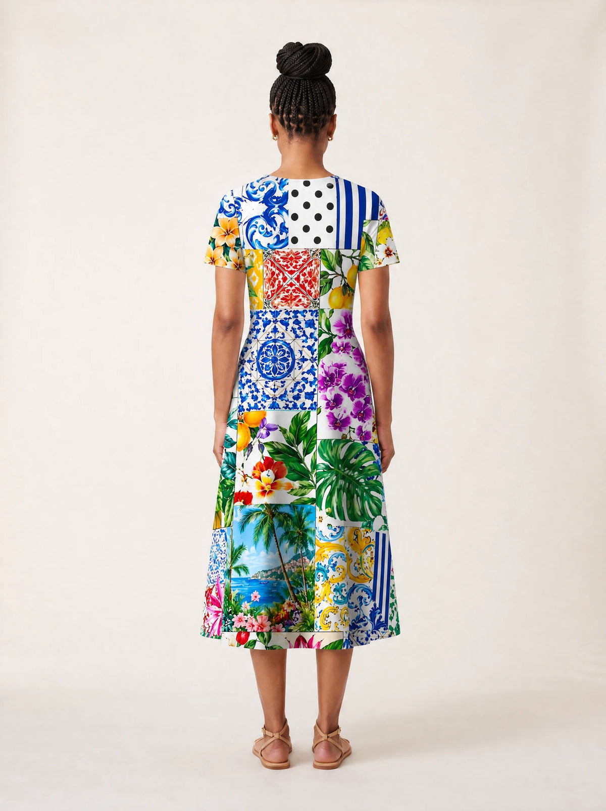 "Kisiwa" V Neck Midi Dress — side