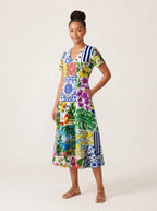 "Kisiwa" V Neck Midi Dress — full body