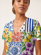 "Kisiwa" V Neck Midi Dress — on model