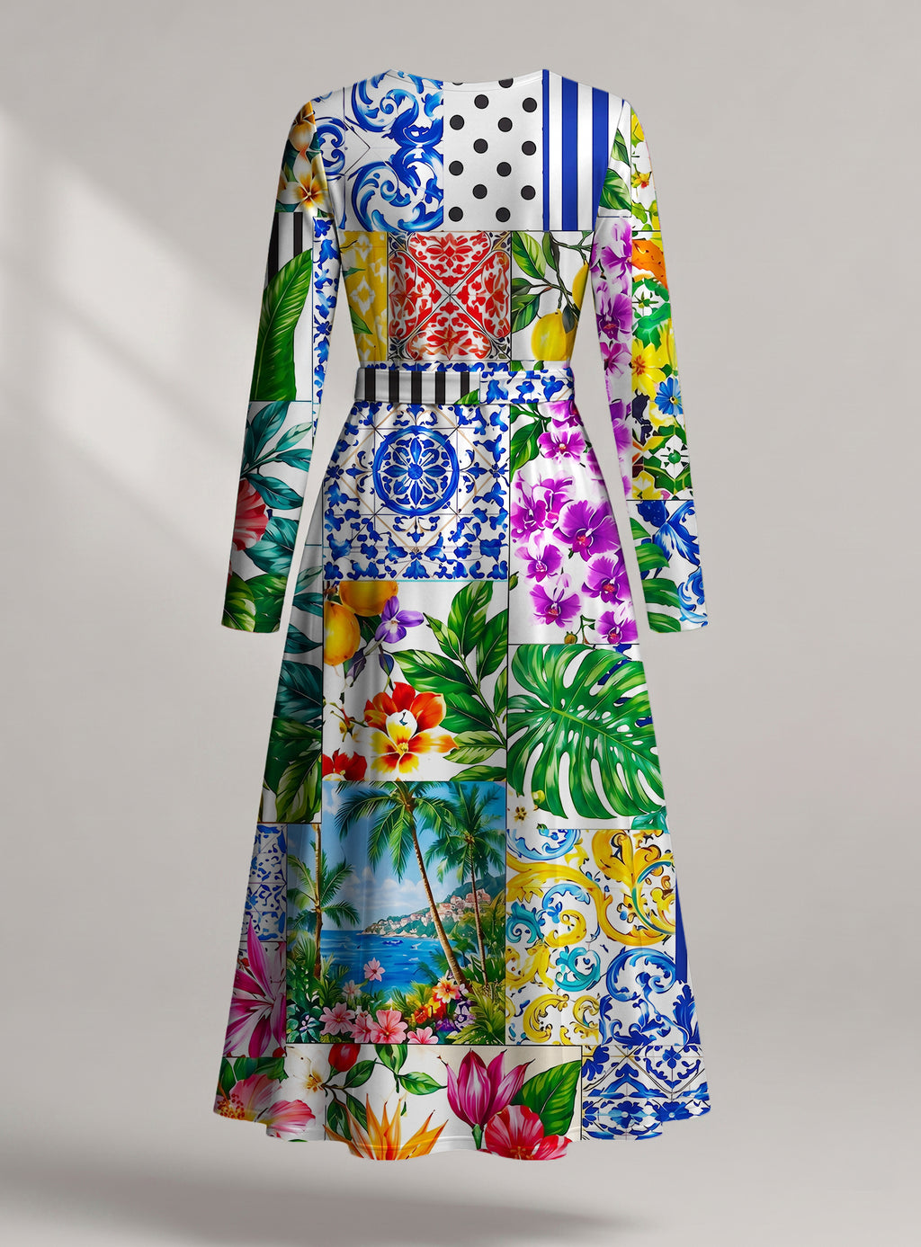 "Kisiwa" Viscose Midi Dress — back view