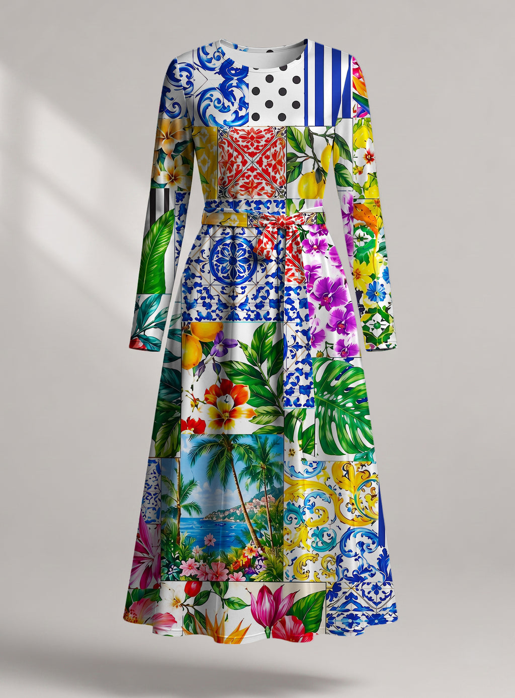 "Kisiwa" Viscose Midi Dress — front view