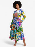 "Kisiwa" Long Sleeve Midaxi Dress