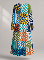 "Kitenge" Viscose Midi Dress — back view