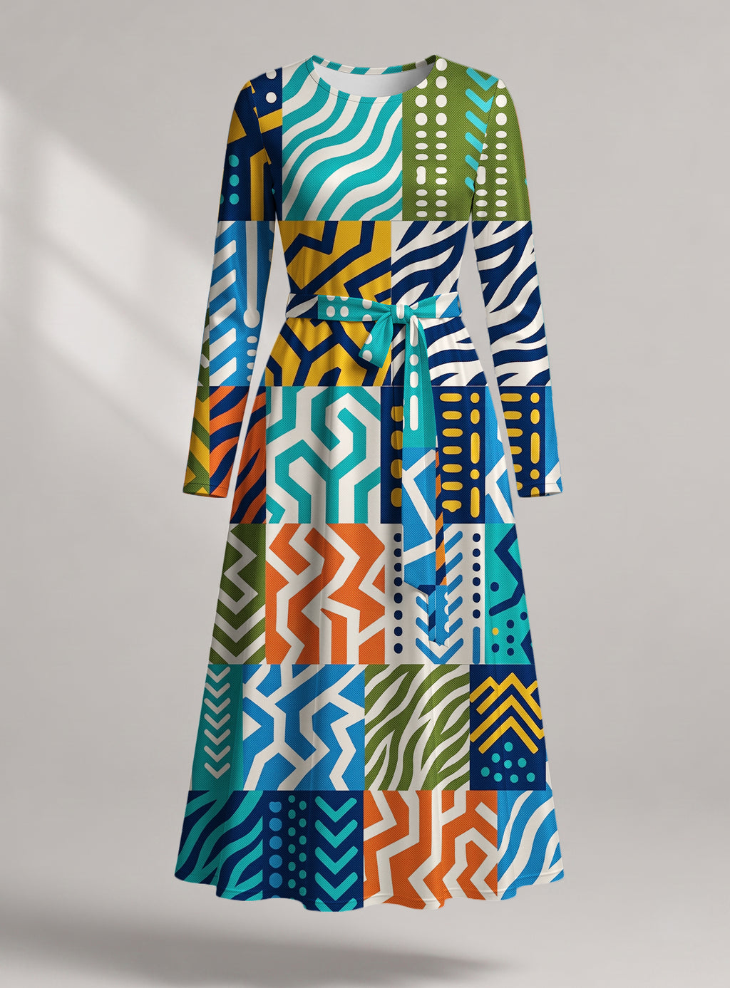 "Kitenge" Viscose Midi Dress — front view
