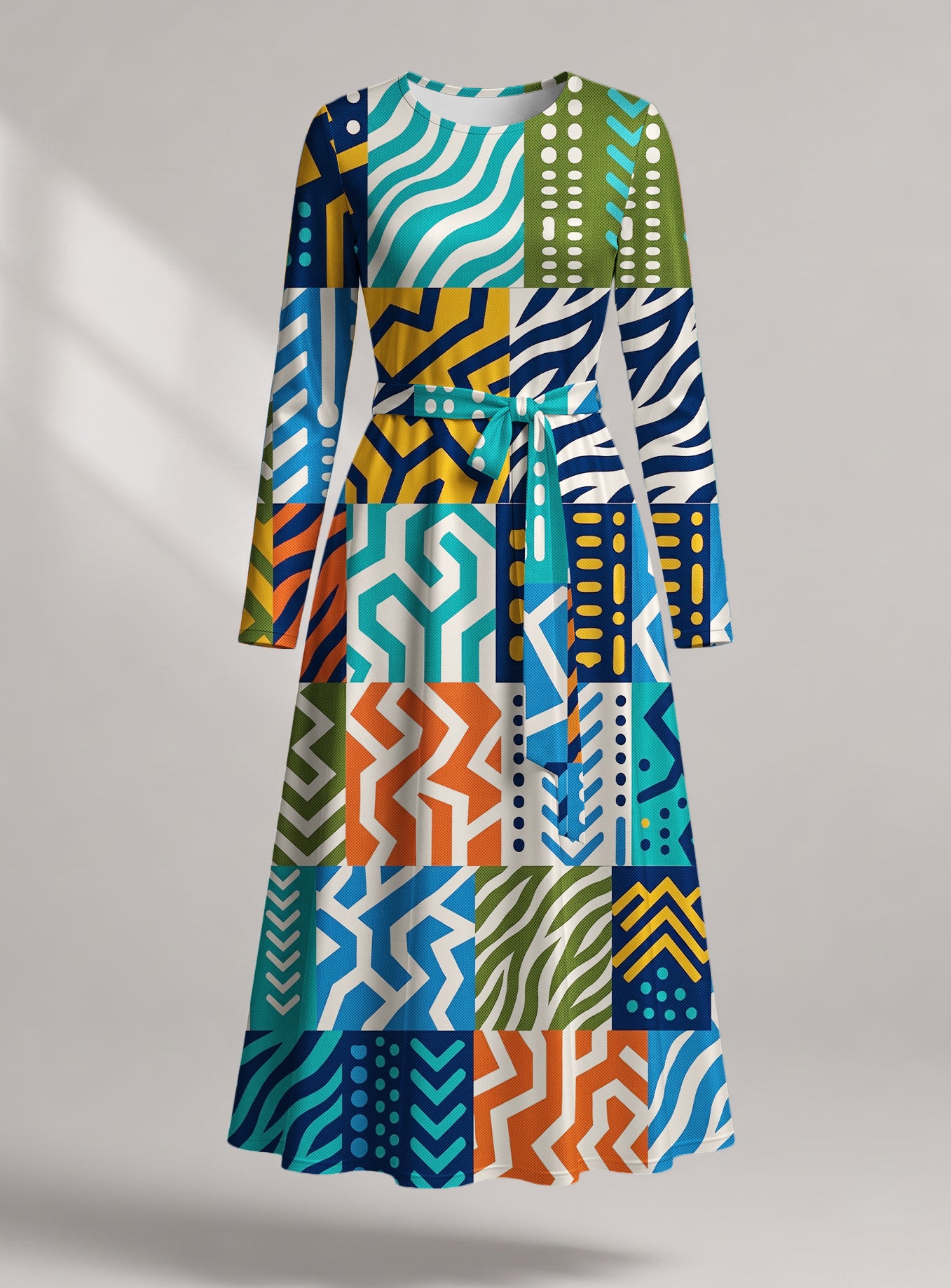 "Kitenge" Viscose Midi Dress — front view