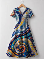 "Kito" V Neck Midi Dress