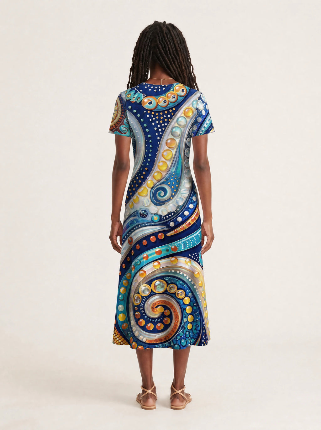 "Kito" V Neck Midi Dress — side