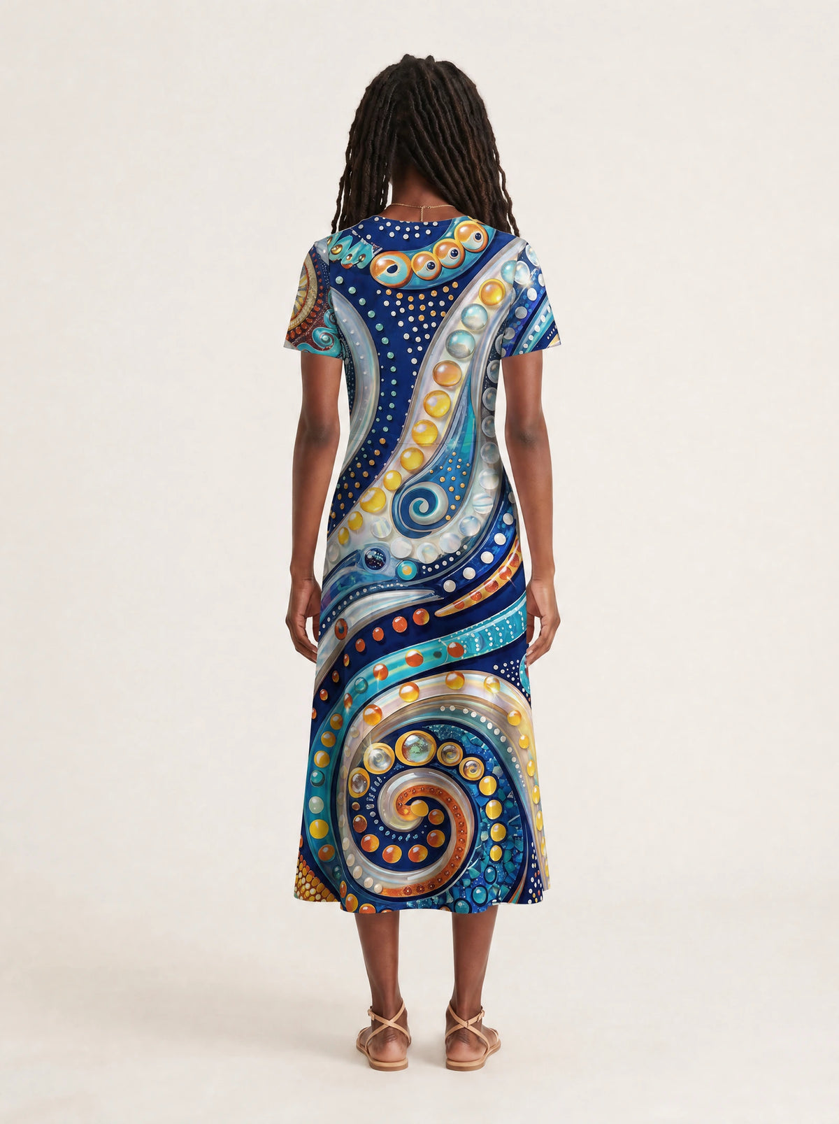 "Kito" V Neck Midi Dress — side