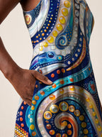 "Kito" V Neck Midi Dress — back
