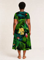 "Kitropiki" V Neck Midi Dress — side
