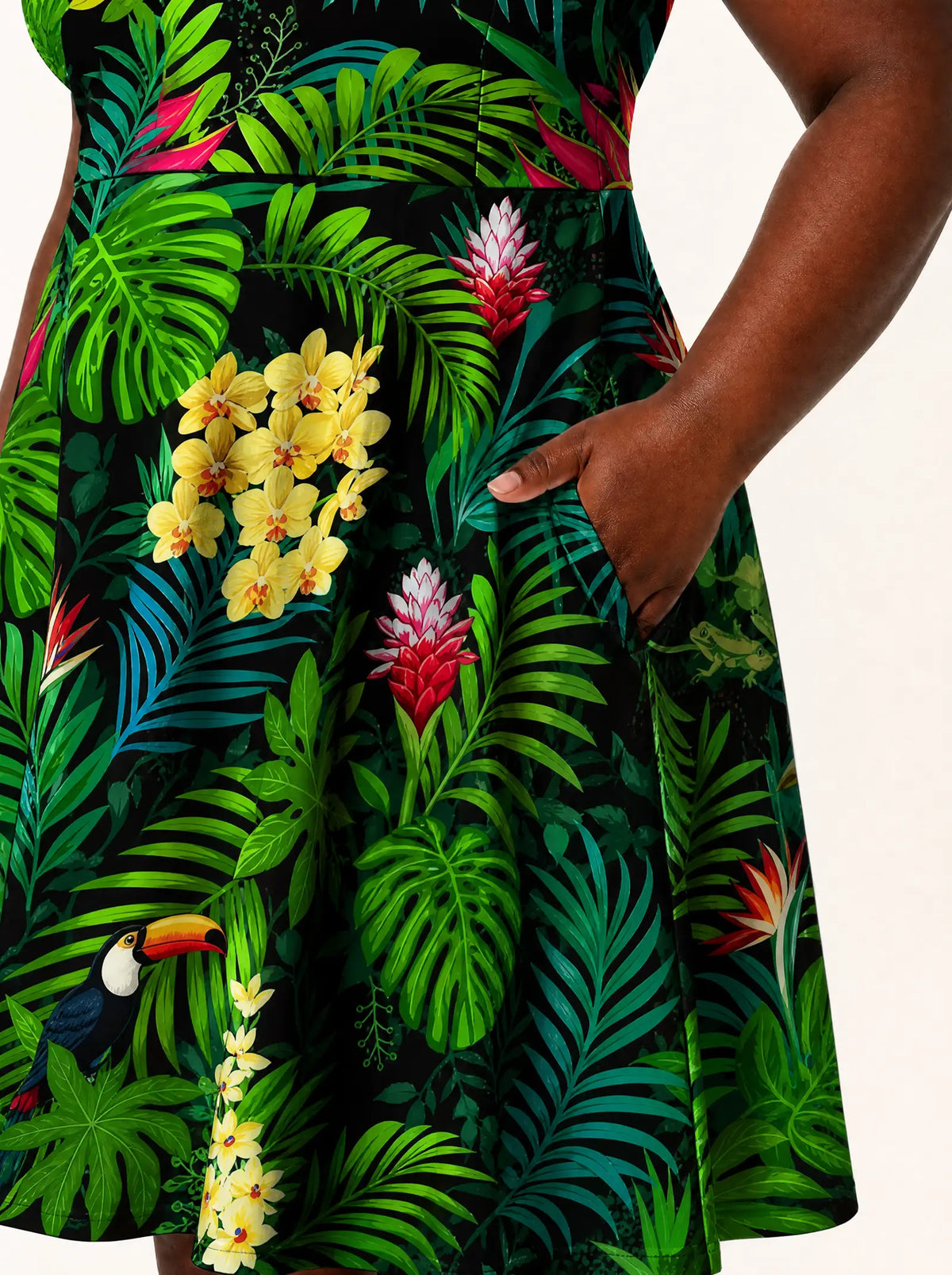 "Kitropiki" V Neck Midi Dress — back
