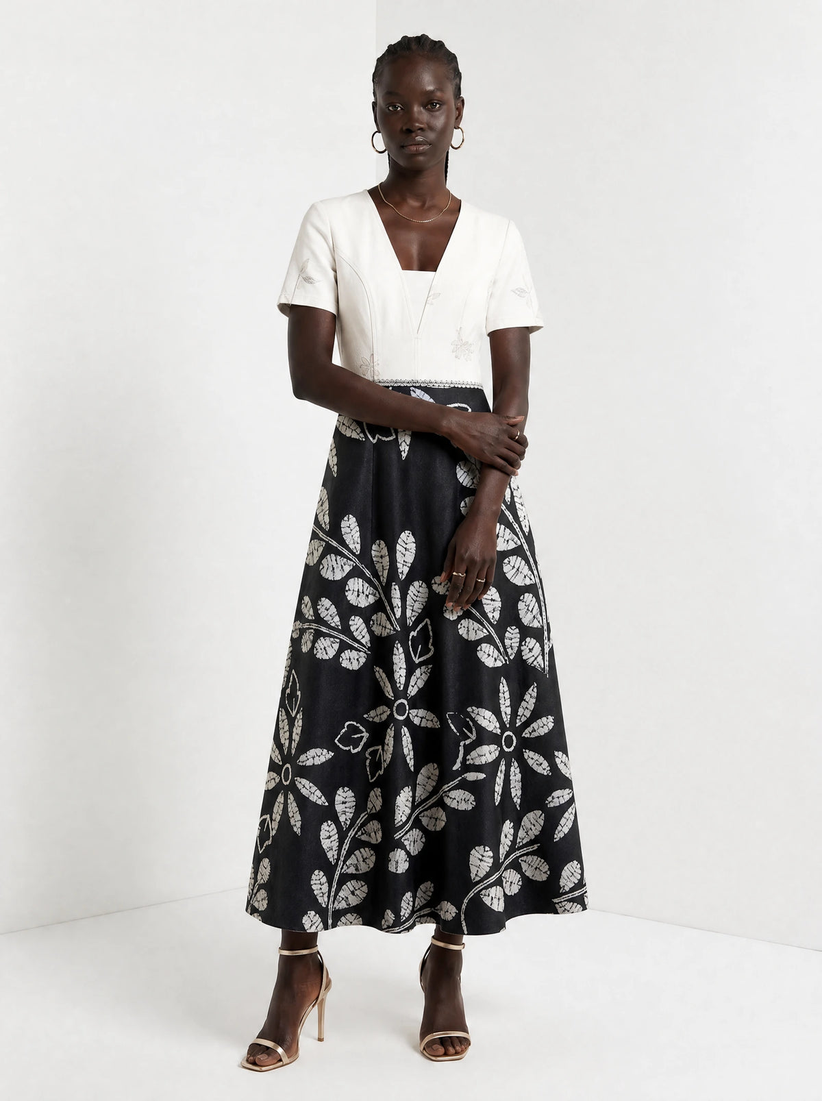 "Kivuli" Short Sleeve Maxi Dress — front