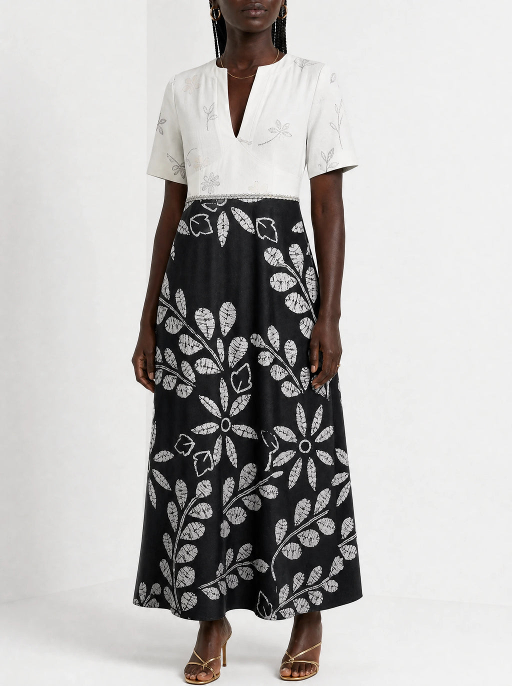 "Kivuli" Short Sleeve Maxi Dress — on model
