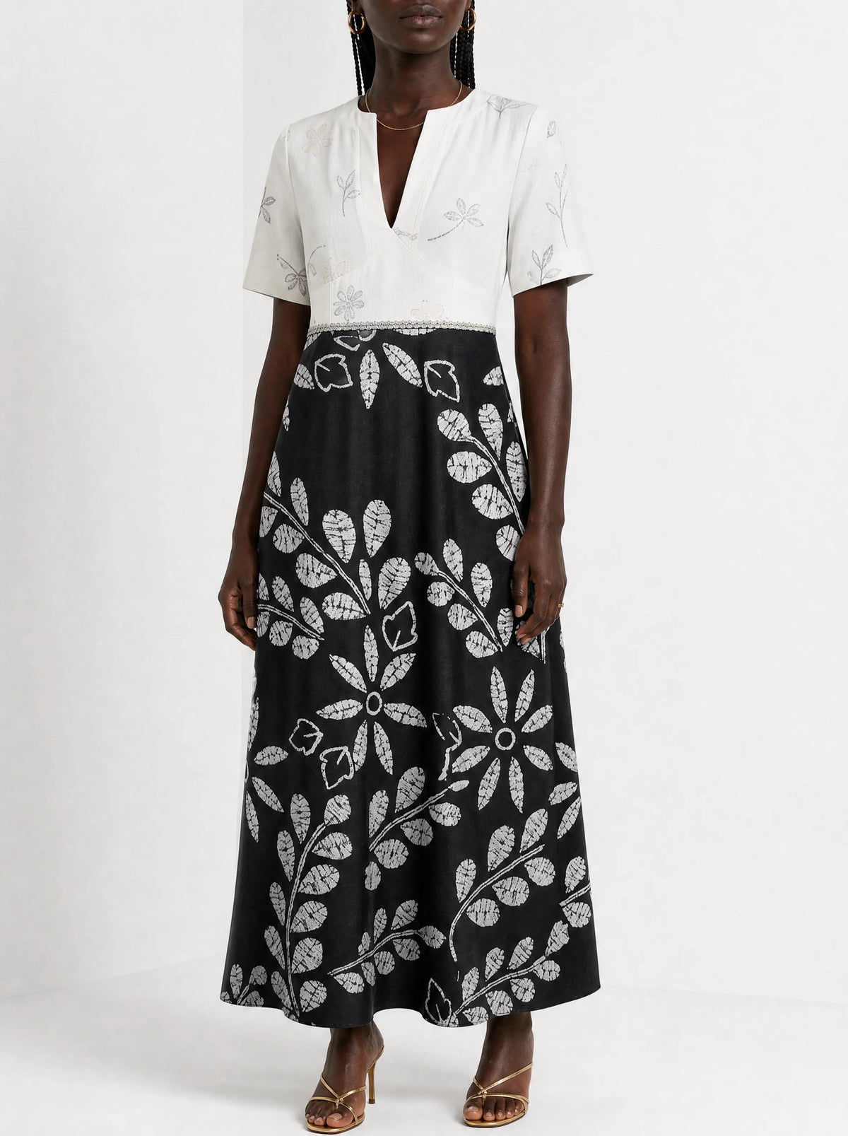 "Kivuli" Short Sleeve Maxi Dress — on model