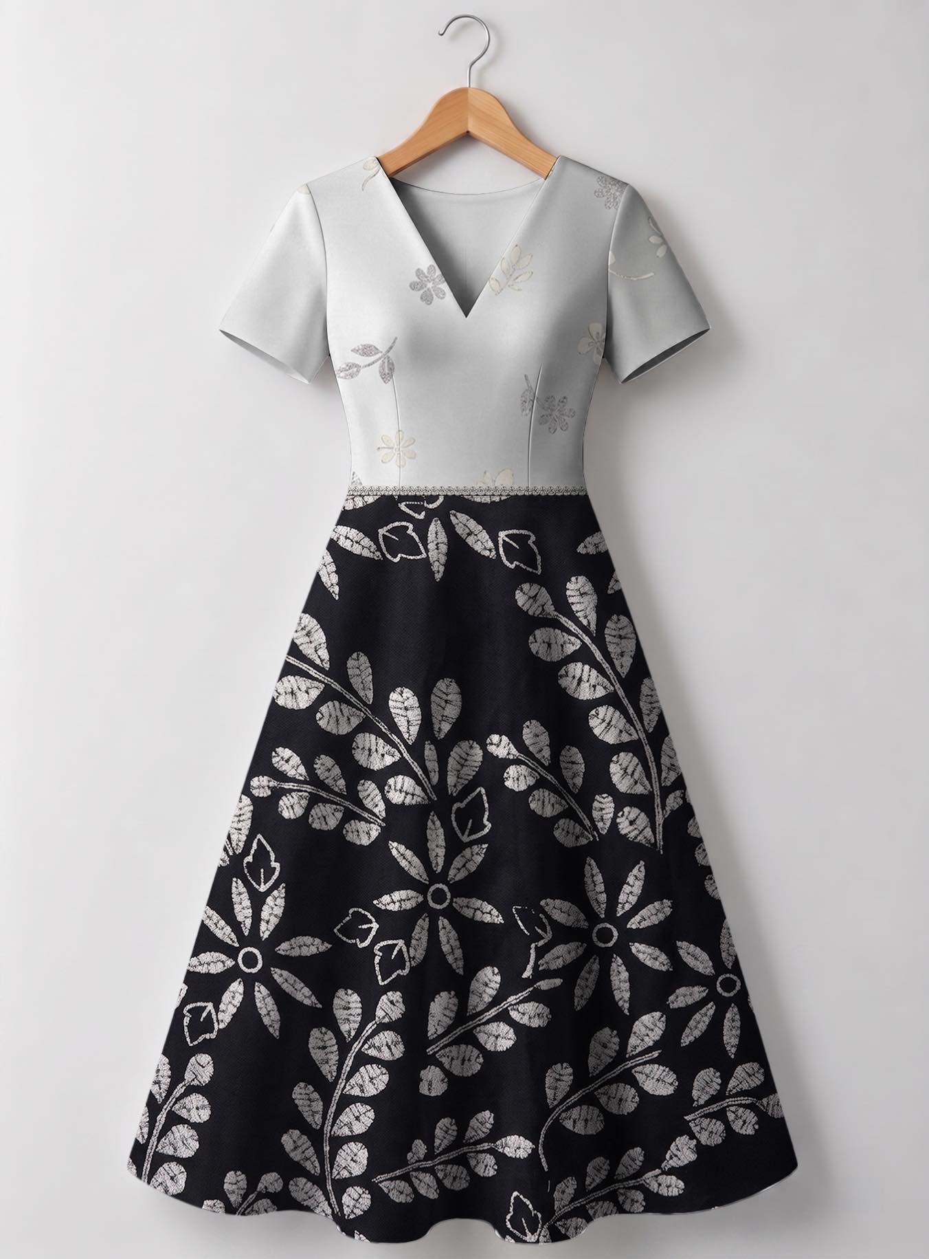 "Kivuli" V Neck Midi Dress