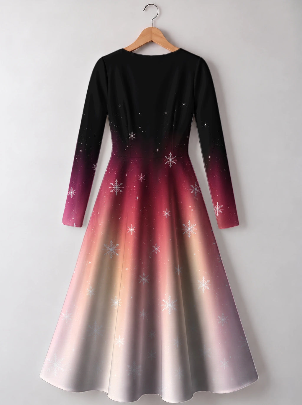 "Kiza" Long Sleeve Sweetheart Midi Dress — back view