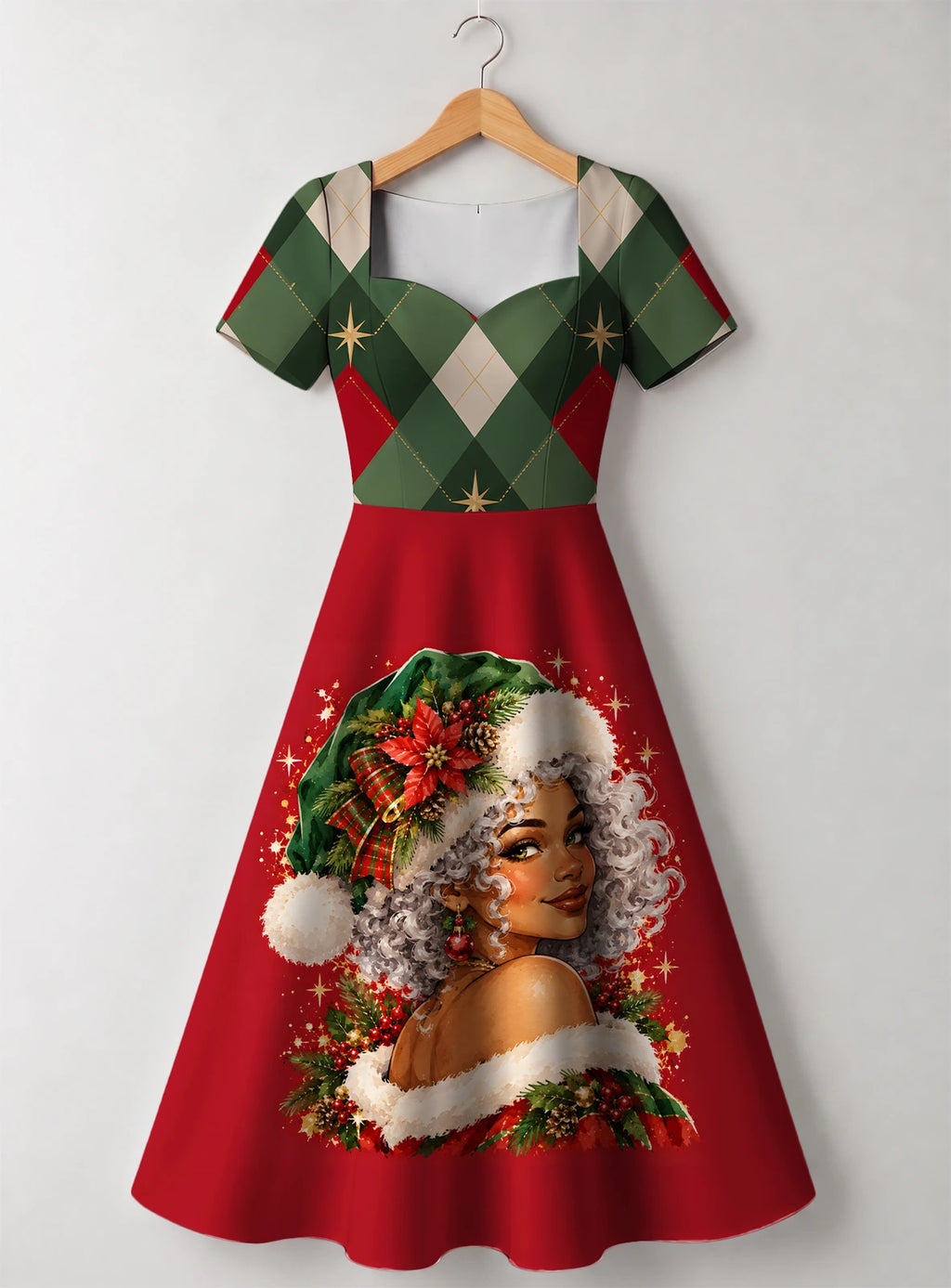 "Kofia" Christmas Sweetheart Midi Dress Promo