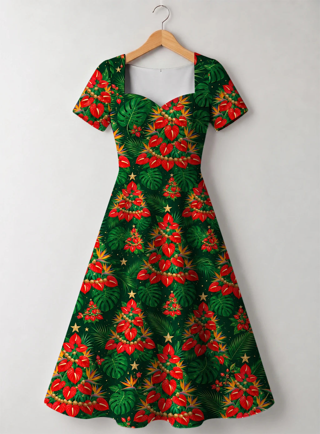 "Kuumba" Sweetheart Midi Dress — front flat