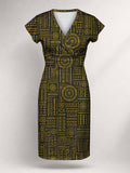 "Lamu" Cap Sleeve Midi Dress