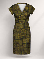 "Lamu" Cap Sleeve Midi Dress