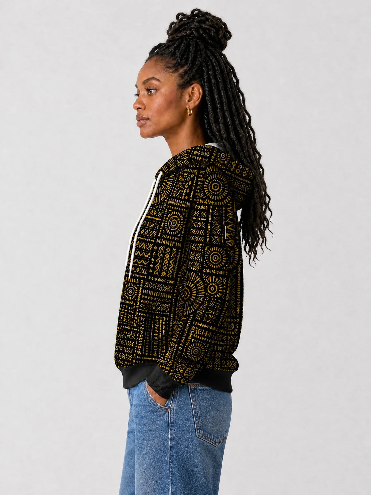 "Lamu" Hoodie — side view on model