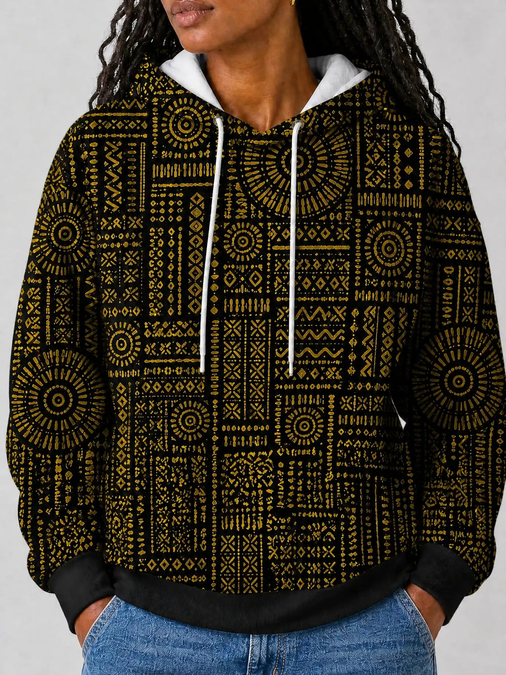 "Lamu" Hoodie — close-up on model