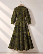 "Lamu" Long Puff Sleeve Dress