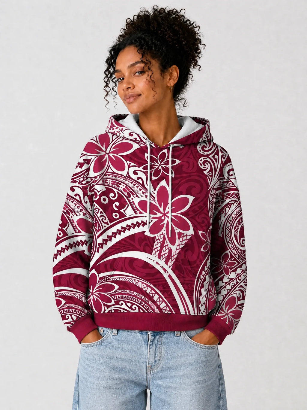 "Lehua" Hoodie — front view on model