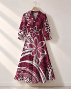 "Lehua" Long Puff Sleeve Dress