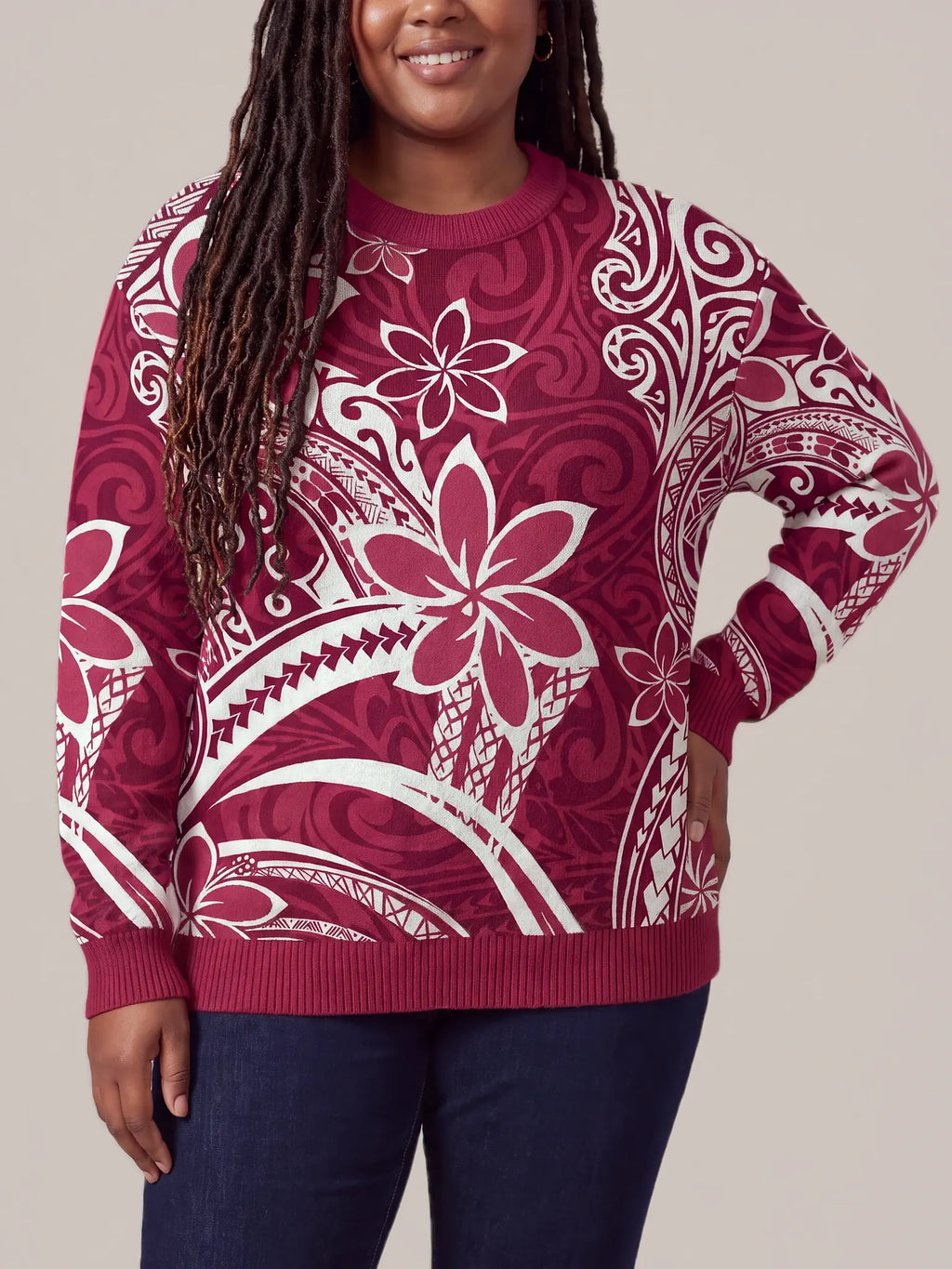 "Lehua" Sweatshirt — styled view on model