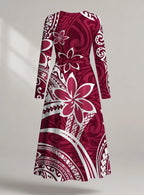 "Lehua" Long Sleeve Midaxi Dress